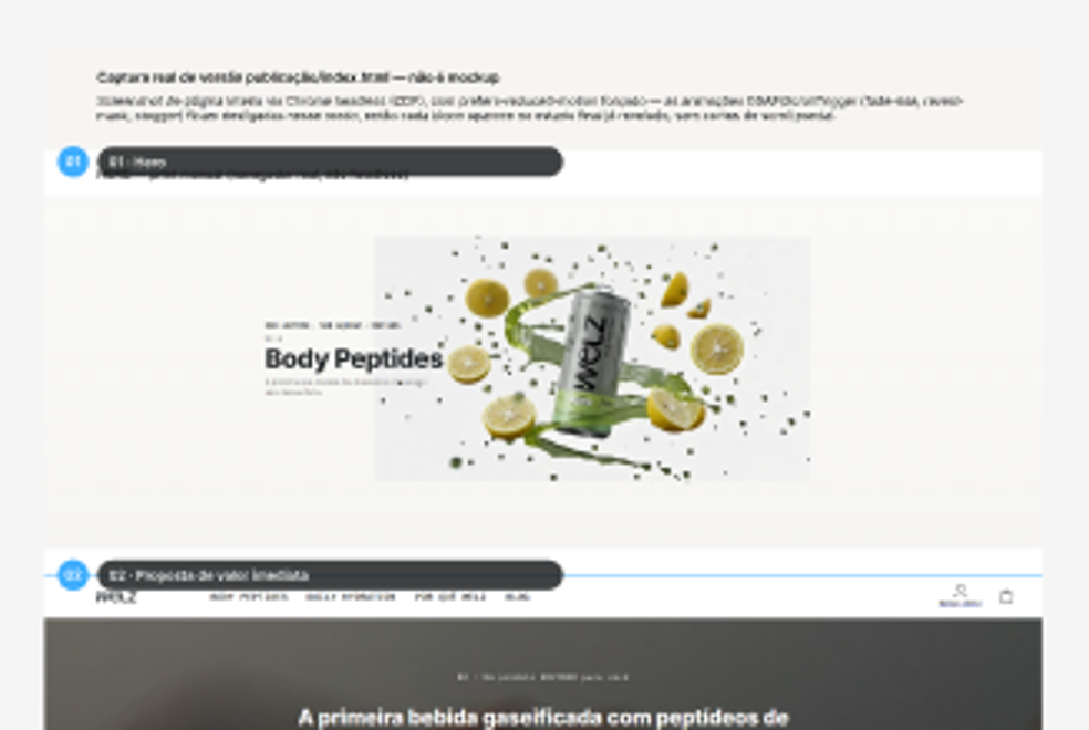 Captura real — Hero e Proposta de valor
